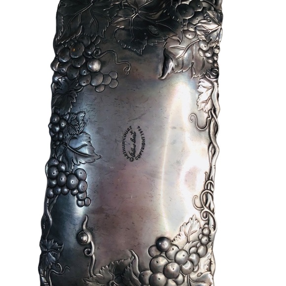 Vintage 1996 Arthur Court Grape Vine 11.5” X 6.25” Handmade Aluminum Bread Tray - Picture 5 of 16